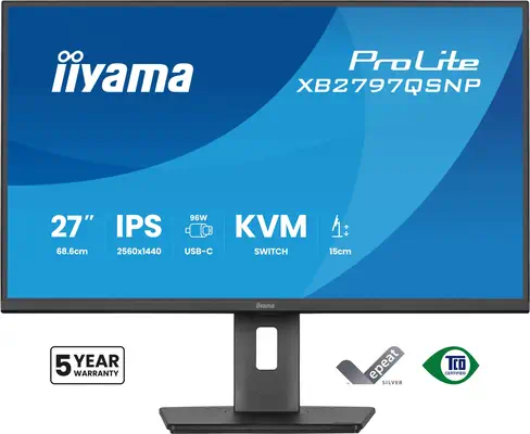 iiyama ProLite XB2797QSNP-B1 écran plat de PC 68,6 cm (27") 2560 x 1440 pixels Quad HD LED Noir - Ecran Ordinateur - visuel 2