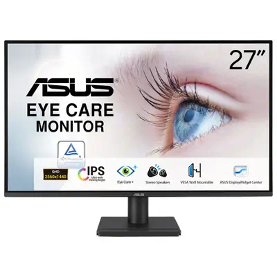 ASUS VA27AQ écran plat de PC 68,6 cm (27") 2560 x 1440 pixels Quad HD LCD Noir - Asus - Ecran Ordinateur - visuel 1