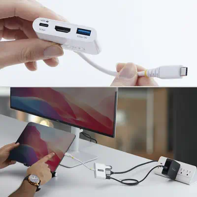Adaptateur Multiport USB-C vers HDMI avec Charge PD 140W, HDMI 4K 60Hz, Hub USB 5 Gbps, Mini Dock po - StarTech - Station d'accueil pour portable - visuel 4