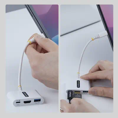Adaptateur Multiport USB-C vers HDMI avec Charge PD 140W, HDMI 4K 60Hz, Hub USB 5 Gbps, Mini Dock po - StarTech - Station d'accueil pour portable - visuel 3