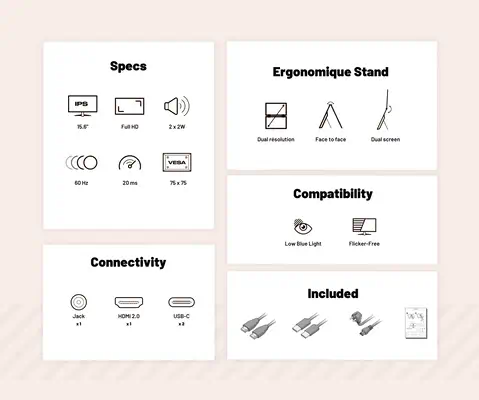 JAPANNEXT JN-DMD-IPS156F écran plat de PC 39,6 cm (15.6") 1920 x 1080 pixels Full HD LCD Noir - Ecran Ordinateur - visuel 10