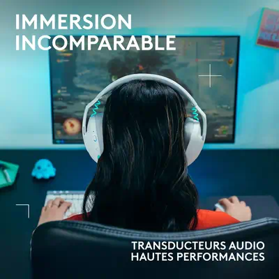 Logitech G G321 LIGHTSPEED Casque Sans fil Arceau Gaming USB Type-C Bluetooth Blanc - Casque Micro - visuel 6