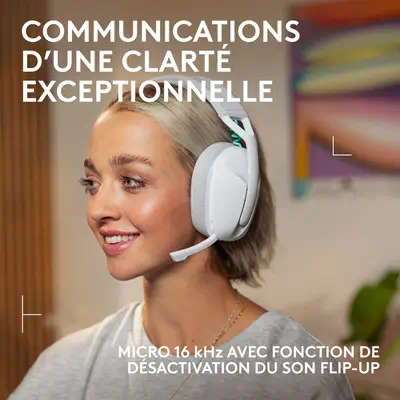 Logitech G G321 LIGHTSPEED Casque Sans fil Arceau Gaming USB Type-C Bluetooth Blanc - Casque Micro - visuel 3