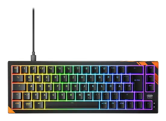 CHERRY K5 PRO TMR COMPACT clavier Gaming USB QWERTZ Allemand Noir, Orange - Clavier - visuel 1