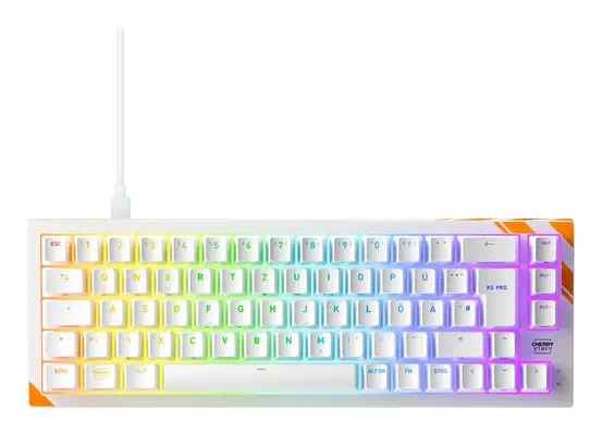 CHERRY K5 PRO TMR COMPACT clavier Gaming USB QWERTZ Allemand Orange, Blanc - Clavier - visuel 1
