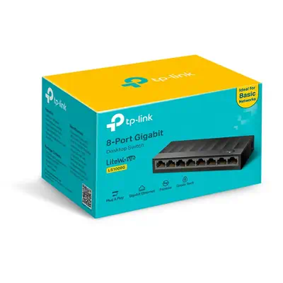 TP-Link LS1008G commutateur réseau Non-géré Gigabit Ethernet (10/100/1000) Noir - Switchs et Hubs - visuel 5