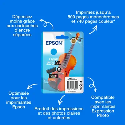 Cartouche d’encre cyan Claria Photo HD250XL Violon - Epson - Cartouches d'encre - visuel 2