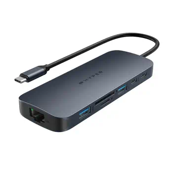 Livraison rapide HYPER HD4006GL hub & concentrateur USB 3.2 Gen 1 (3.1 Gen 1) Type-C 10000 Mbit/s Bleu, Gris