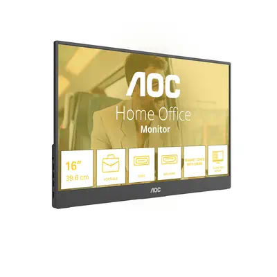 AOC 16T20E2 téléviseur et moniteur portables Moniteur portable Noir 39,6 cm (15.6") LED 1920 x 1080  - Ecran Ordinateur - visuel 2
