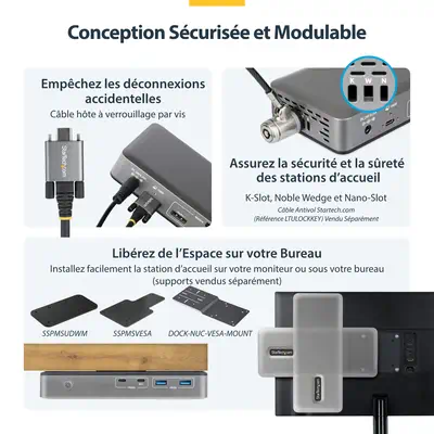 Station d'Accueil USB-C Triple Écrans 4K (2x 4K 60Hz, 1x 4K 30Hz), Alimentation 100W, 6 Ports USB (1 - StarTech - Station d'accueil pour portable - visuel 6