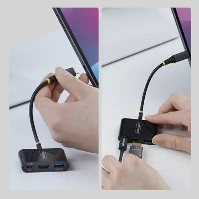 Adaptateur Multiport USB-C vers HDMI avec Charge PD 140W, HDMI 4K 60Hz, Hub USB 5 Gbps, Mini Dock po - StarTech - Station d'accueil pour portable - visuel 3