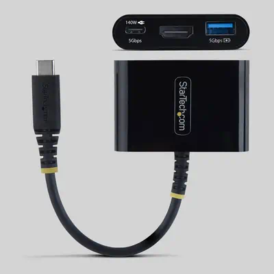 Adaptateur Multiport USB-C vers HDMI avec Charge PD 140W, HDMI 4K 60Hz, Hub USB 5 Gbps, Mini Dock po - StarTech - Station d'accueil pour portable - visuel 2