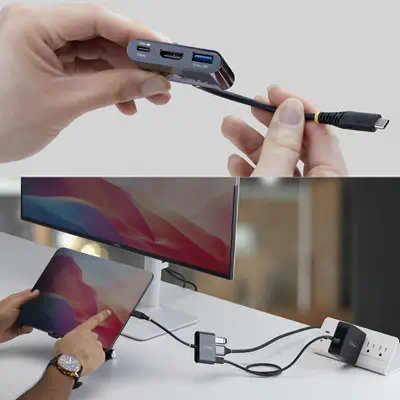 Adaptateur Multiport USB-C vers HDMI avec Charge PD 140W, HDMI 4K 60Hz, Hub USB 5 Gbps, Mini Dock po - StarTech - Station d'accueil pour portable - visuel 4