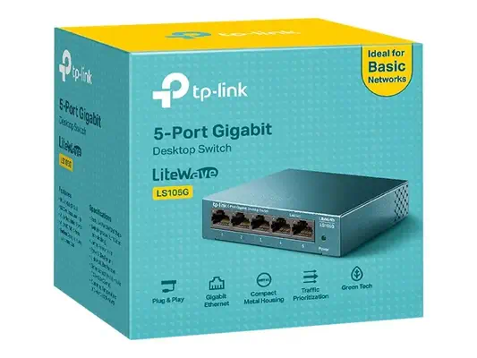 TP-LINK LiteWave 5-Port Gigabit Desktop Switch 5 Gigabit RJ45 Ports Desktop Steel Case - TP-Link - Switchs et Hubs - visuel 1