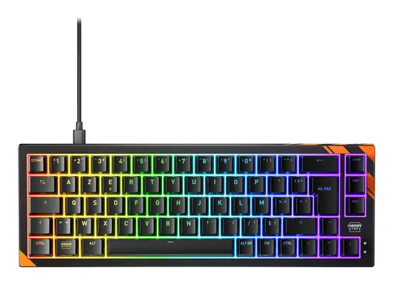 CHERRY K5 PRO TMR COMPACT clavier Gaming USB AZERTY Français Noir, Orange - Clavier - visuel 1