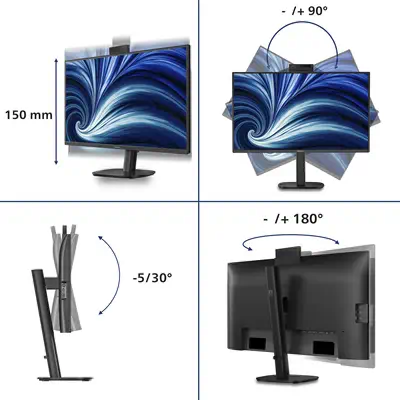 Philips 3000 series 27B2U3601H/00 écran plat de PC 68,6 cm (27") 2560 x 1440 pixels Quad HD LCD Noir - Ecran Ordinateur - visuel 3