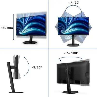 Philips 24B2U3601 écran plat de PC 60,5 cm (23.8") 2560 x 1440 pixels Quad HD LCD Noir - Ecran Ordinateur - visuel 3