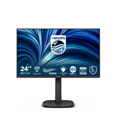 Philips 24B2U3601 écran plat de PC 60,5 cm (23.8") 2560 x 1440 pixels Quad HD LCD Noir - Ecran Ordinateur - visuel 1