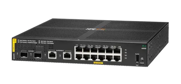Aruba Networking CX 6000 12p 10M/100M/1G Class4 PoE 2p SFP 1G 139W Switch - HP - Switchs et Hubs - visuel 2