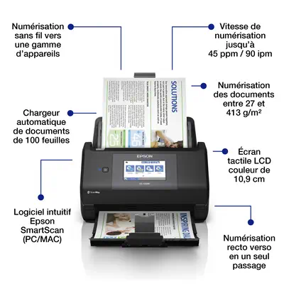 Epson WorkForce ES-590W Alimentation feuille à feuille de scanner 600 x 600 DPI A4 Noir - Scanner - visuel 6