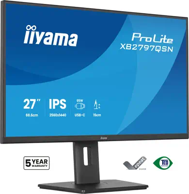 iiyama ProLite XB2797QSN-B1 écran plat de PC 68,6 cm (27") 2560 x 1440 pixels Quad HD LCD Noir - Ecran Ordinateur - visuel 1