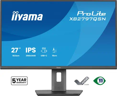 iiyama ProLite XB2797QSN-B1 écran plat de PC 68,6 cm (27") 2560 x 1440 pixels Quad HD LCD Noir - Ecran Ordinateur - visuel 2