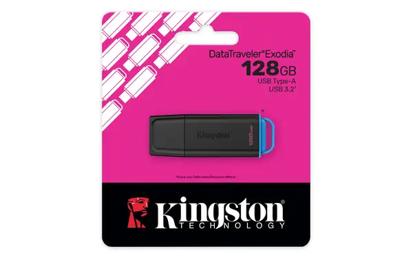 128Go Stockage portable USB 3.2 Gen 1 DataTraveler Exodia Noir + Bleu - Kingston - Adaptateur stockage - visuel 5