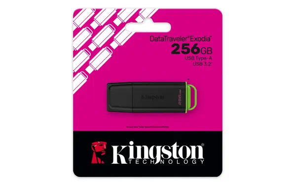 256Go Stockage portable USB 3.2 Gen 1 DataTraveler Exodia Noir + Vert - Kingston - Adaptateur stockage - visuel 5