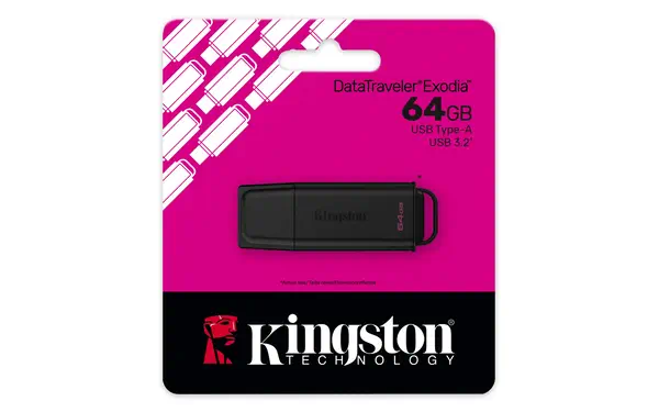 64Go Stockage portable USB 3.2 Gen 1 DataTraveler Exodia Noir - Kingston - Adaptateur stockage - visuel 5