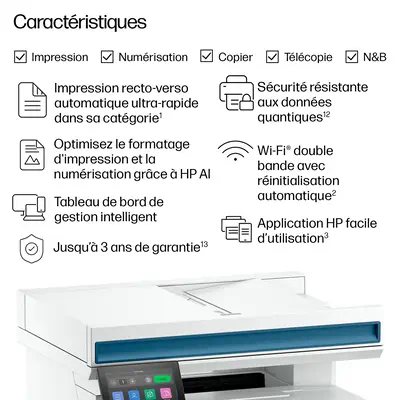 HP LaserJet Pro Réf. 4113fdn Noir et blanc Imprimante - Multifonctions Laser - visuel 4