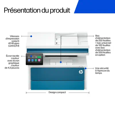 HP LaserJet Pro Réf. 4113fdn Noir et blanc Imprimante - Multifonctions Laser - visuel 5