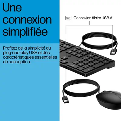 Souris et clavier HP Wired Desktop 320MK - Clavier - visuel 8