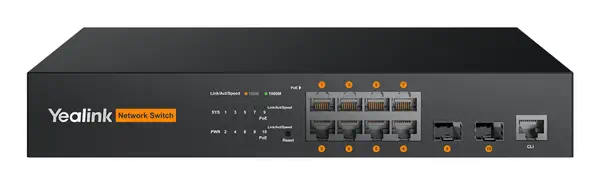 Yealink RCH80 Géré L2+ Connexion Ethernet, supportant l'alimentation via ce port (PoE) Noir - Visioconférence - visuel 1