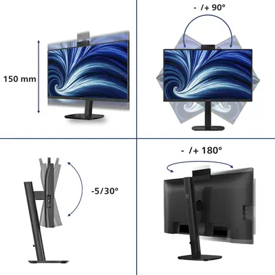 Philips 24B2U3301H/00 écran plat de PC 60,5 cm (23.8") 1920 x 1080 pixels - Ecran Ordinateur - visuel 3