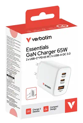 Verbatim 32353 chargeur d'appareils mobiles Universel Blanc Secteur Charge rapide Intérieure - Boitier d'alimentation - visuel 3