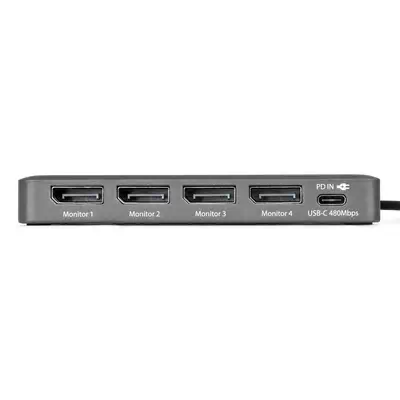 StarTech.com QUAD-USB-DP-ADAPT station d'accueil Avec fil USB 3.2 Gen 1 (3.1 Gen 1) Type-C Gris - Station d'accueil pour portable - visuel 6