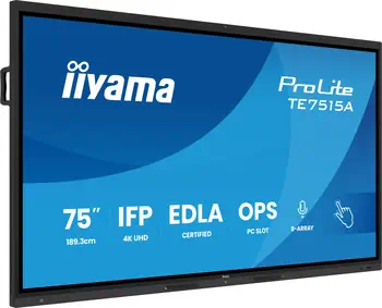 Garantie iiyama TE7515A-B2AG Écran d'affichage dynamique En forme de kiosk 190,5 cm (75") Wifi 550 cd/m² 4K U