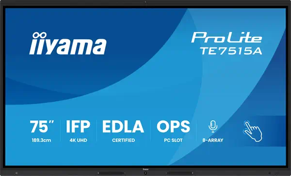 iiyama TE7515A-B2AG Écran d'affichage dynamique En forme de kiosk 190,5 cm (75") Wifi 550 cd/m² 4K U - Affichage dynamique - visuel 2
