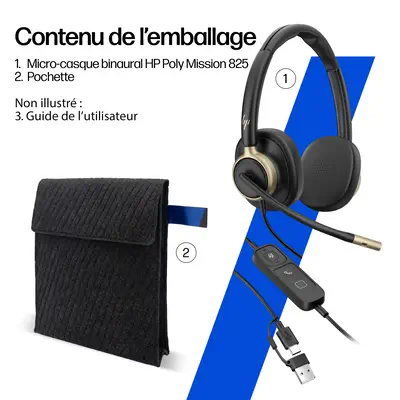 Micro-casque filaire USB monaural HP Poly Mission 815 - Casque Micro - visuel 5