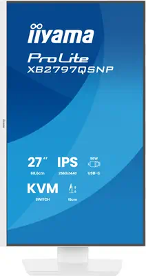 iiyama ProLite XB2797QSNP-W1 écran plat de PC 68,6 cm (27") 2560 x 1440 pixels Quad HD LCD Blanc - Ecran Ordinateur - visuel 3