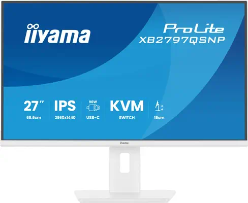 iiyama ProLite XB2797QSNP-W1 écran plat de PC 68,6 cm (27") 2560 x 1440 pixels Quad HD LCD Blanc - Ecran Ordinateur - visuel 4