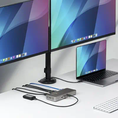 Station d'Accueil USB4, Double Sortie 4K Sans Pilote pour macOS et Windows, Station d'Accueil USB-C  - StarTech - Station d'accueil pour portable - visuel 2