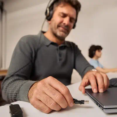 Micro-casque filaire USB binaural HP Poly Mission 825 - Casque Micro - visuel 10