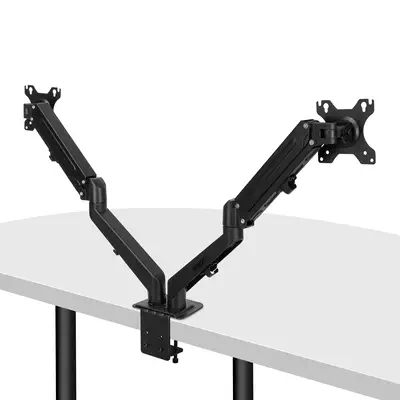 Support d'écran avec bras à gaz à double montage - Noir - Lindy - Accessoire Vidéoprojecteur - visuel 3