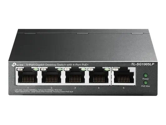 TP-LINK TL-SG1005LP 5-Port Gigabit Desktop Steel Case Switch with 4-Port PoE+ 40W PoE budget - TP-Link - Switchs et Hubs - visuel 1