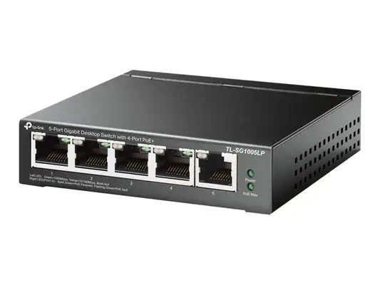 TP-LINK TL-SG1005LP 5-Port Gigabit Desktop Steel Case Switch with 4-Port PoE+ 40W PoE budget - TP-Link - Switchs et Hubs - visuel 3