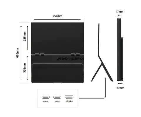 JAPANNEXT JN-DMD-IPS238F-C4 écran plat de PC 60,5 cm (23.8") 1920 x 1080 pixels Full HD LCD Noir - Ecran Ordinateur - visuel 4