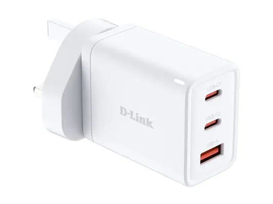 D-LINK 65W GaN Charger 2 USB-C ports 1 USB-A port Simultaneous Charging of 3 devices Fast charging - D-Link - Câble RJ et Fibre optique - visuel 4