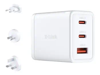 D-LINK 65W GaN Charger 2 USB-C ports 1 USB-A port Simultaneous Charging of 3 devices Fast charging achat