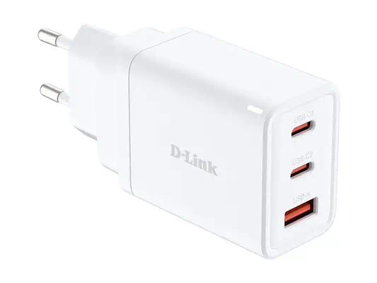 D-LINK 65W GaN Charger 2 USB-C ports 1 USB-A port Simultaneous Charging of 3 devices Fast charging - D-Link - Câble RJ et Fibre optique - visuel 2
